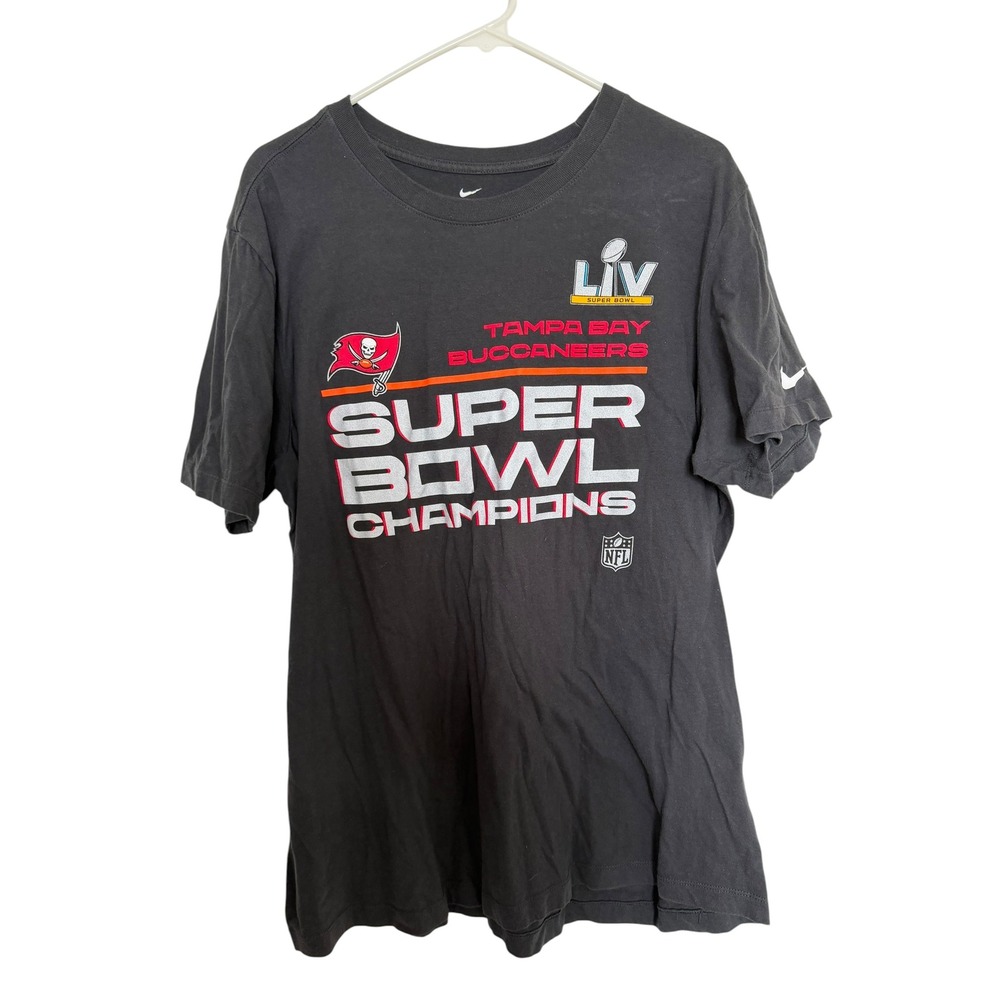 Nike Tampa Bay Buccaneers Super Bowl LV Champions T-Shirt Mens Black L NFL Tee